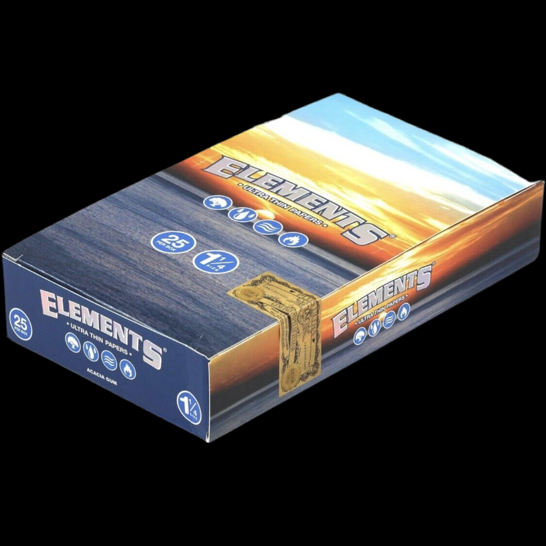 Elements 1 1/4 1.25 Größe Ultra Dünn Reis Zigarettenpapier (Ganze Box)