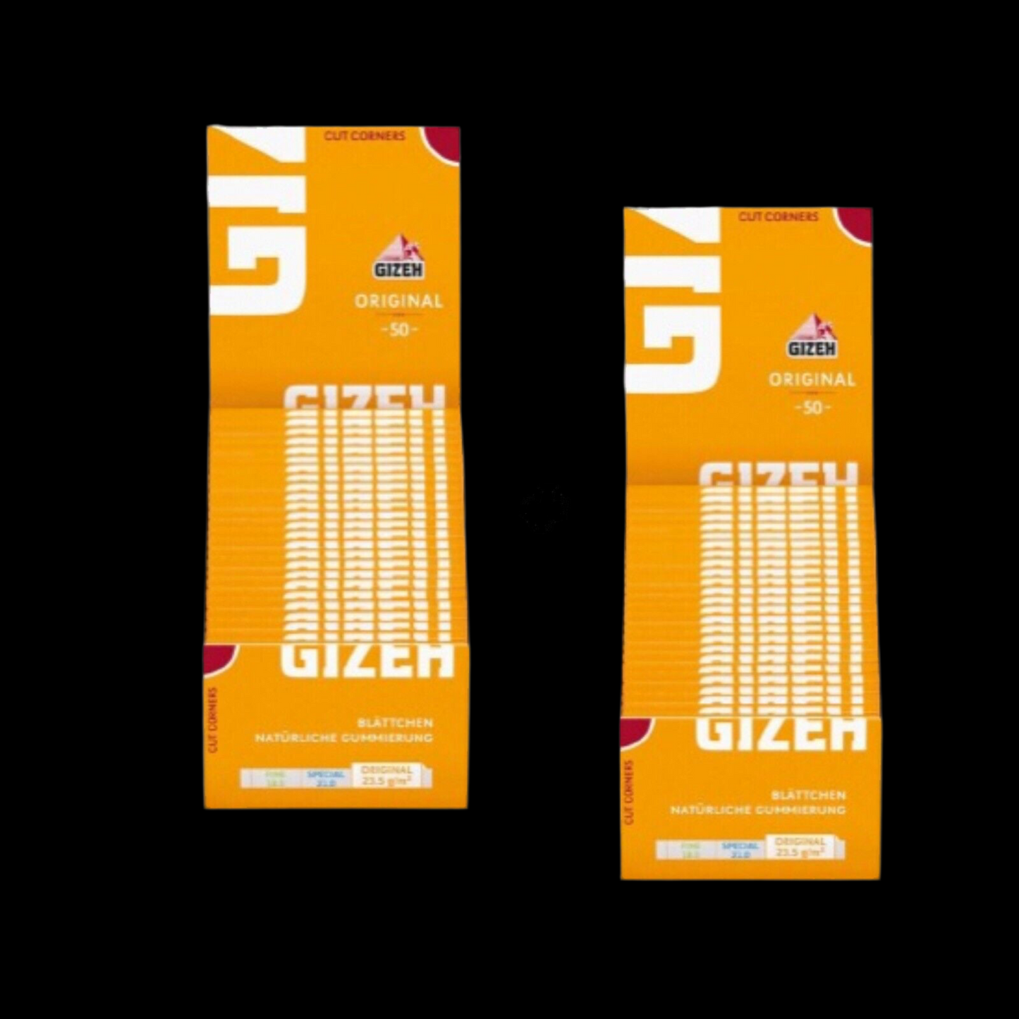 2 Boxen (100x) Gizeh Original Gelb Blättchen Zigarettenpapier Papers