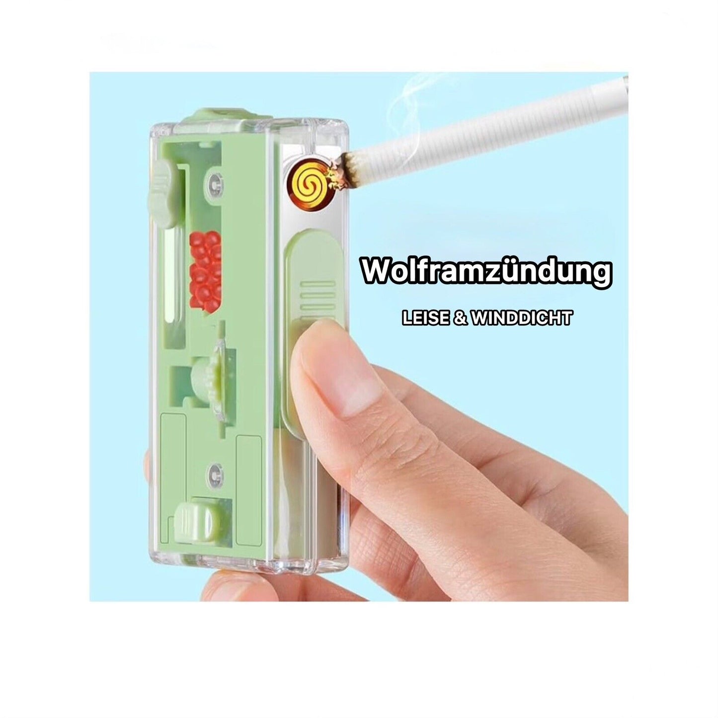 1x - Zigarettenbox DIY Zigaretten Aroma Kapseln - Spender / Kapselfüller (Grün)