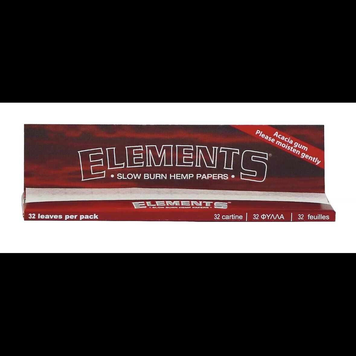 1 Box (50x) Elements Red King Size Slim Hanf Papers from Hemp