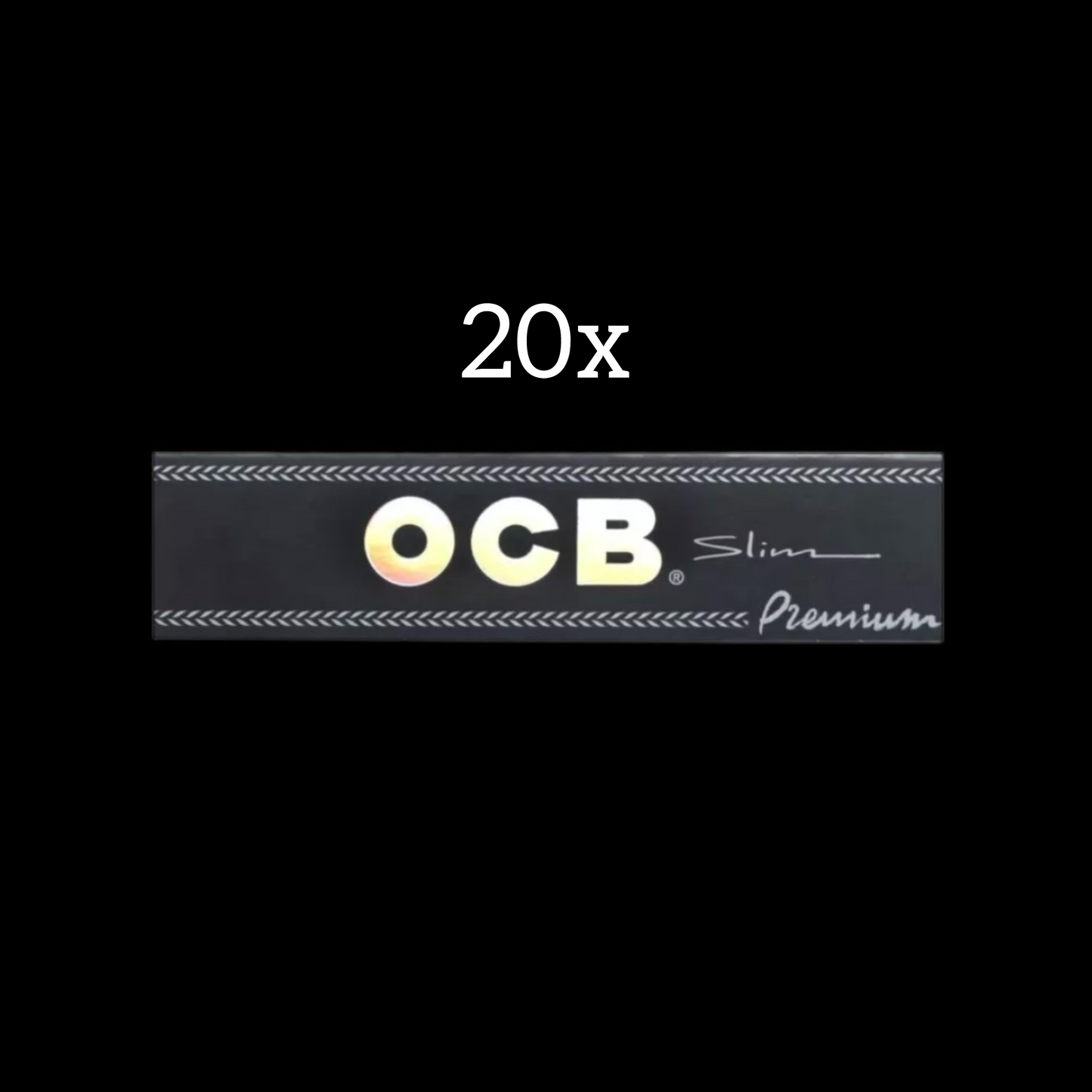 20x OCB Slim Long - Premium King Size Papers/Blättchen | Schwarz
