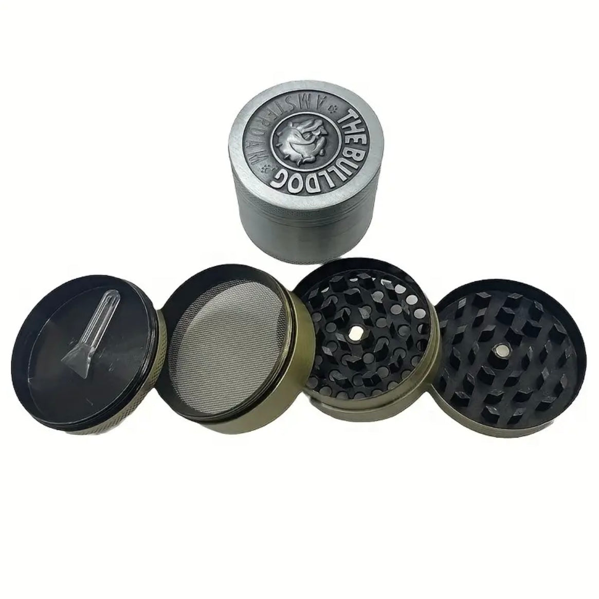 Grinder Crusher BULLLDOG | ⌀ 5cm | Antrazit | Metall | Tabak Kräutermühle