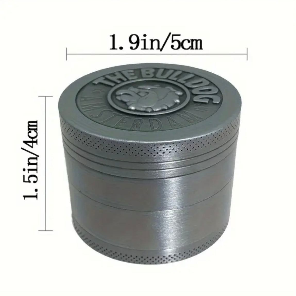 Grinder Crusher BULLLDOG | ⌀ 5cm | Antrazit | Metall | Tabak Kräutermühle