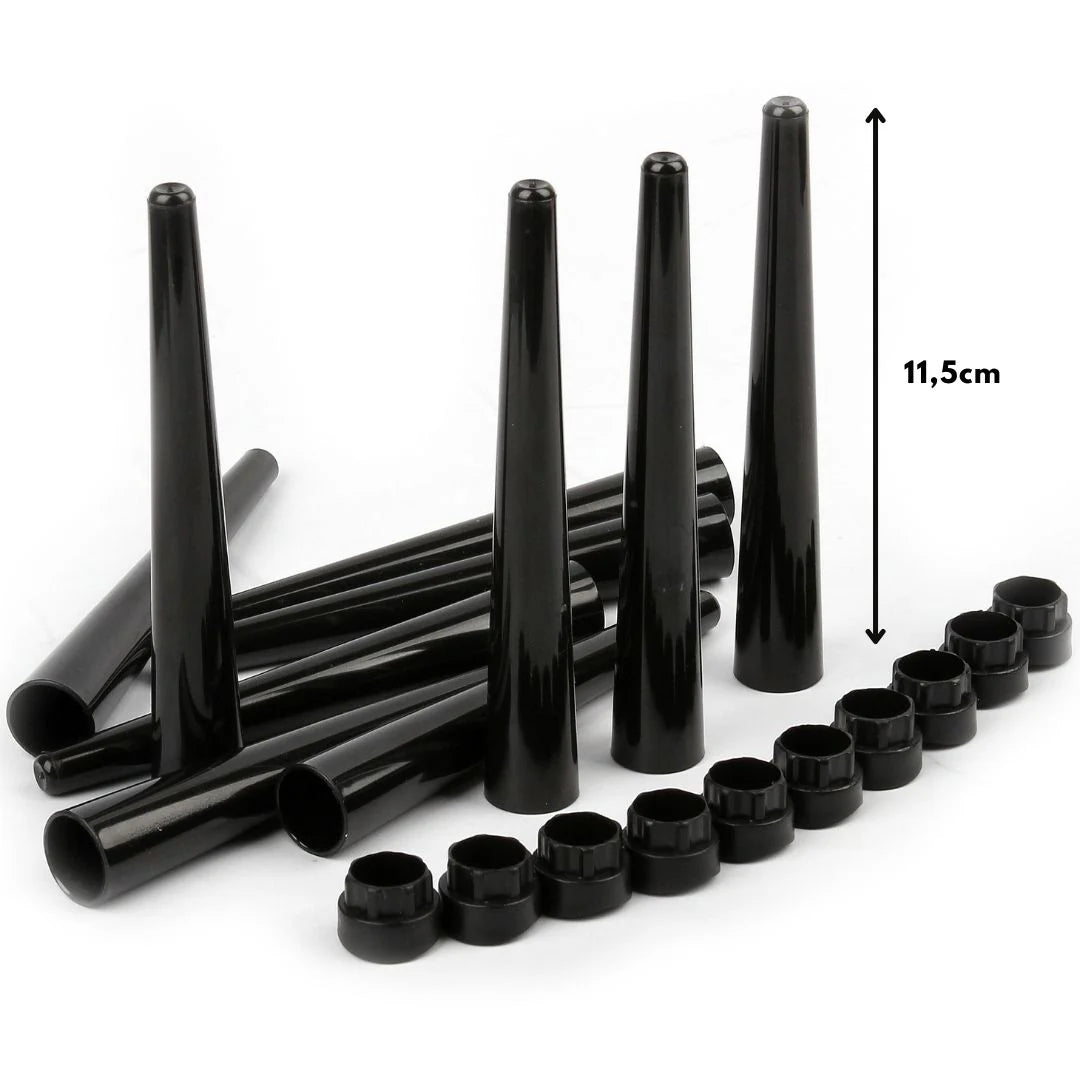 10x King Size Joint Tube | Cases | Papers Stabil | Schutzhülle | **All Black**
