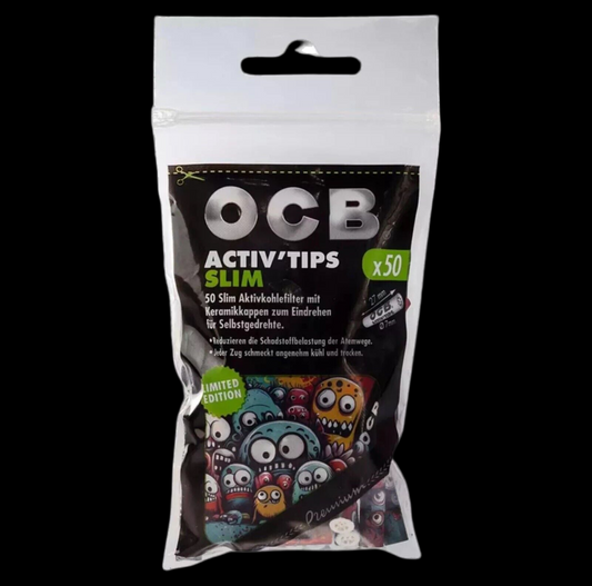 OCB Activ Tips SLIM Aktivkohlefilter - 50 Stück *Limited Edition*