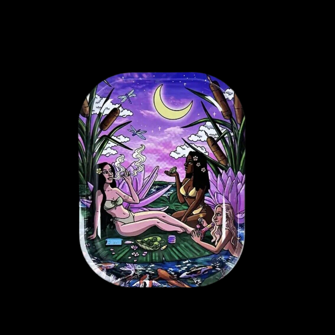 Drehtablett Metall Rolling Tray " OF 3 BEAUTYS " 18x16x2,5cm