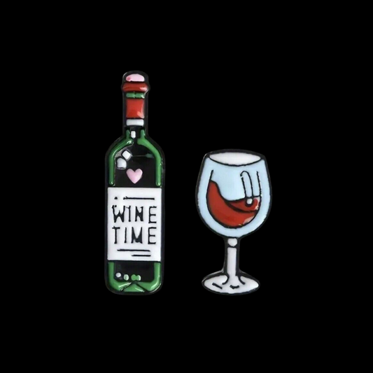 Vintage Pin - " IT’S WINE O‘CLOCK " - Accessoires for Freshness